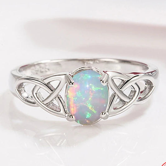 Oval Opal Sterling Silver Ring – product image 1