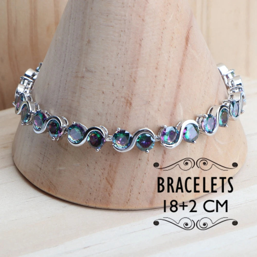 Parures en argent sterling à zircons colorés