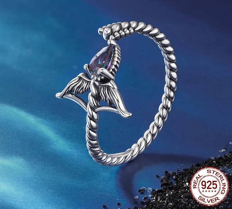 Zodiac-inspired sterling silver ring