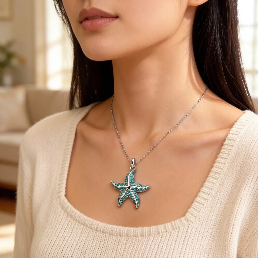 Blue Ocean Star Sterling Silver Pendant – product image 2