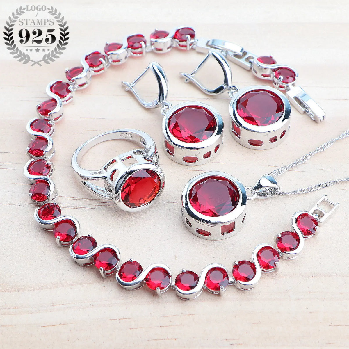 Parures en argent sterling à zircons colorés