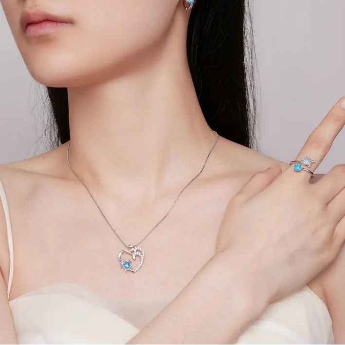 Blue Turtle Opal Sterling Silver Open Ring – product image 2
