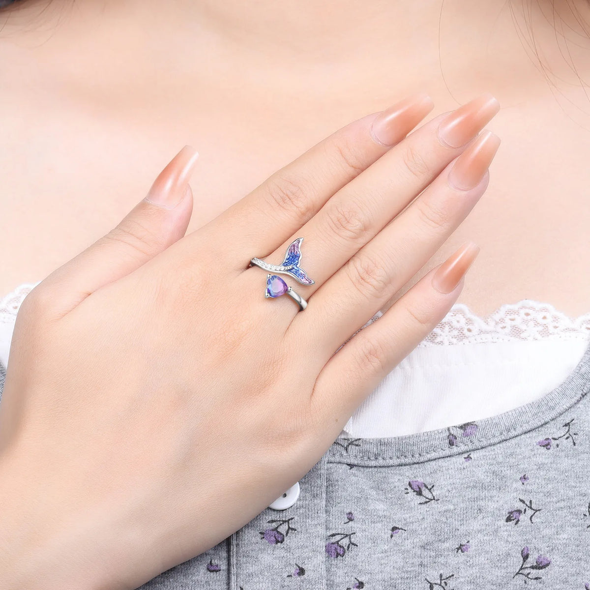Mermaid & Nature Sterling Silver Open Rings